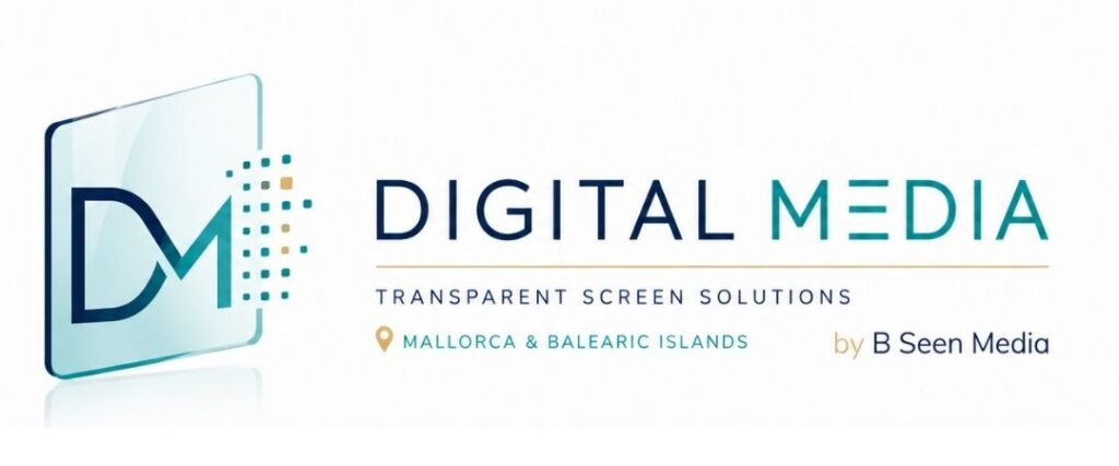 Logo de Digital Media, empresa especializada en pantallas transparentes para escaparates y cristaleras en Mallorca e Islas Baleares.